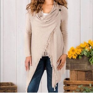 Matilda Jane Come On Over Cardigan Size Medium Fringe Tassel Hem